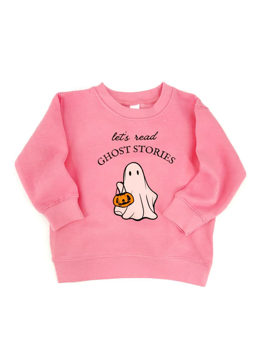Let's Read Ghost Stories Kids Sweatshirt, Pink