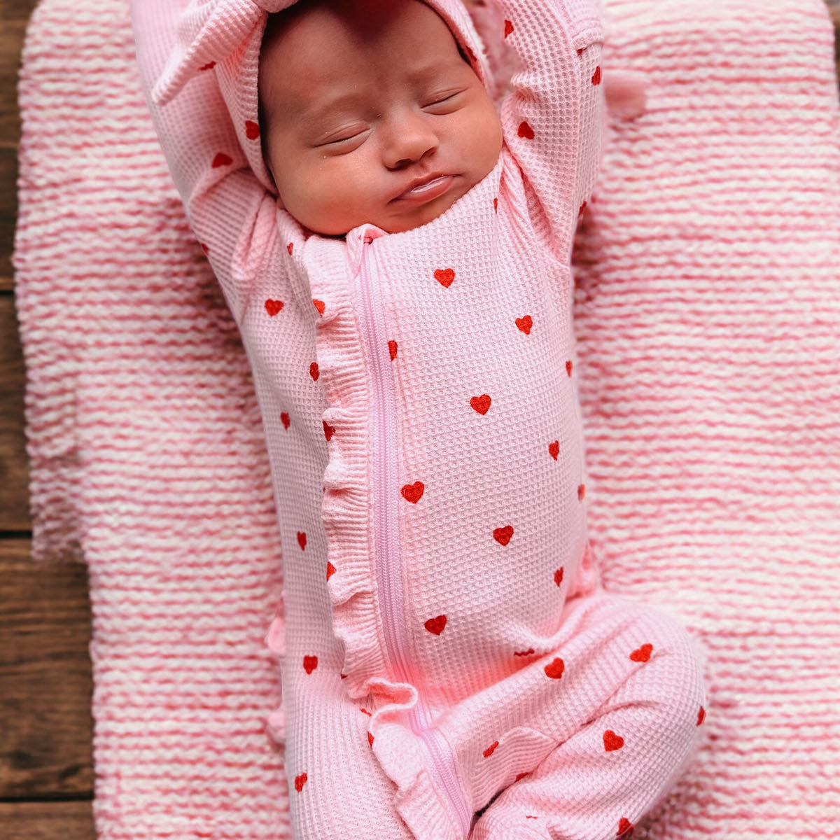 Pink Ruffle Gingham Footie