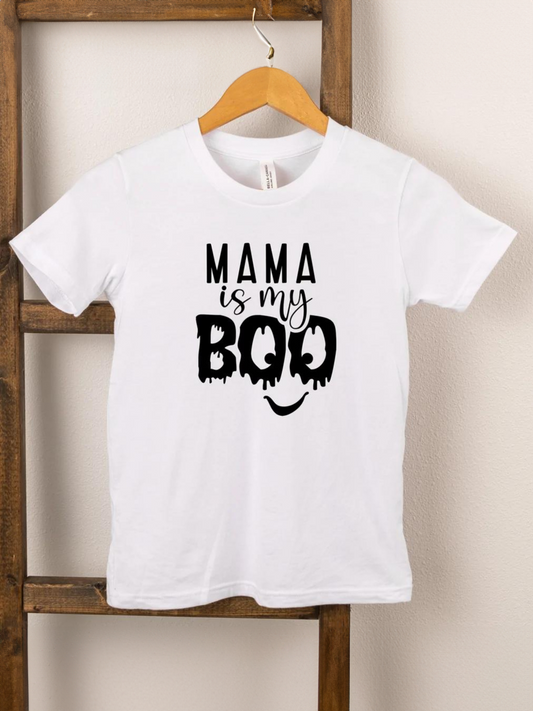 Mama Is My Boo Short Sleeve Graphic Tee, White