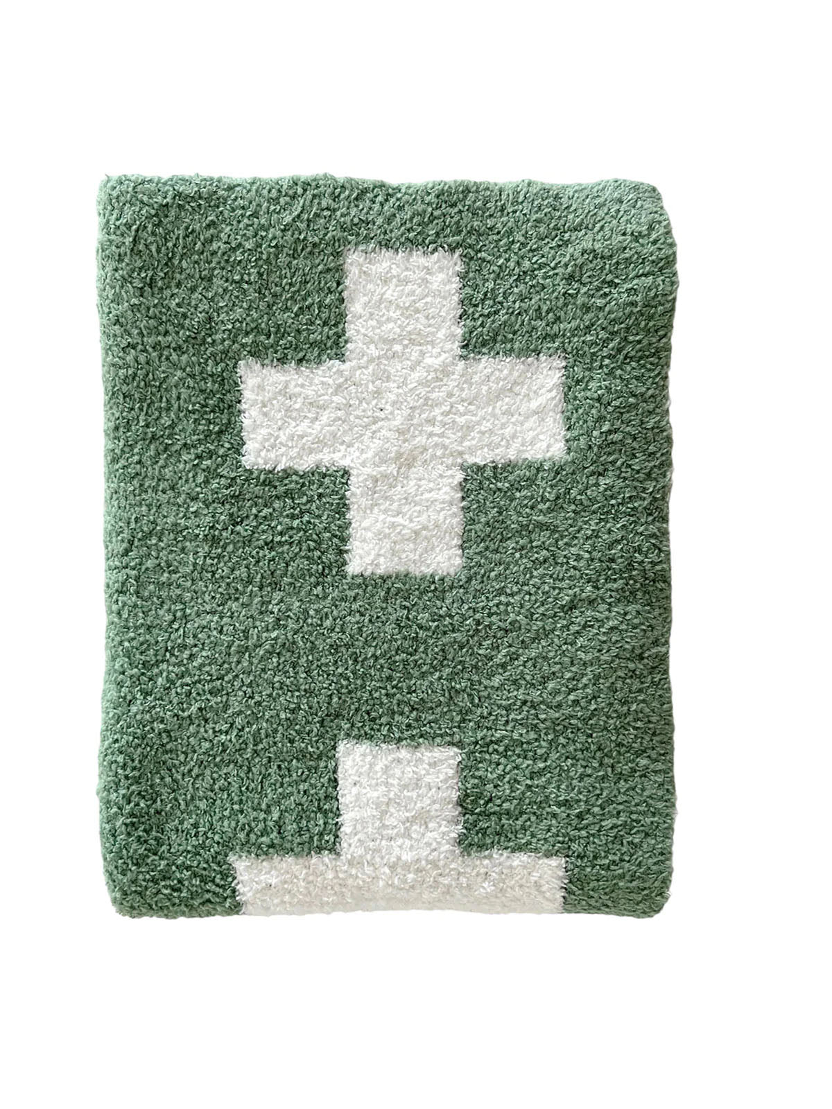 Phufy® Bliss Mini Blanket, Matcha/White Cross