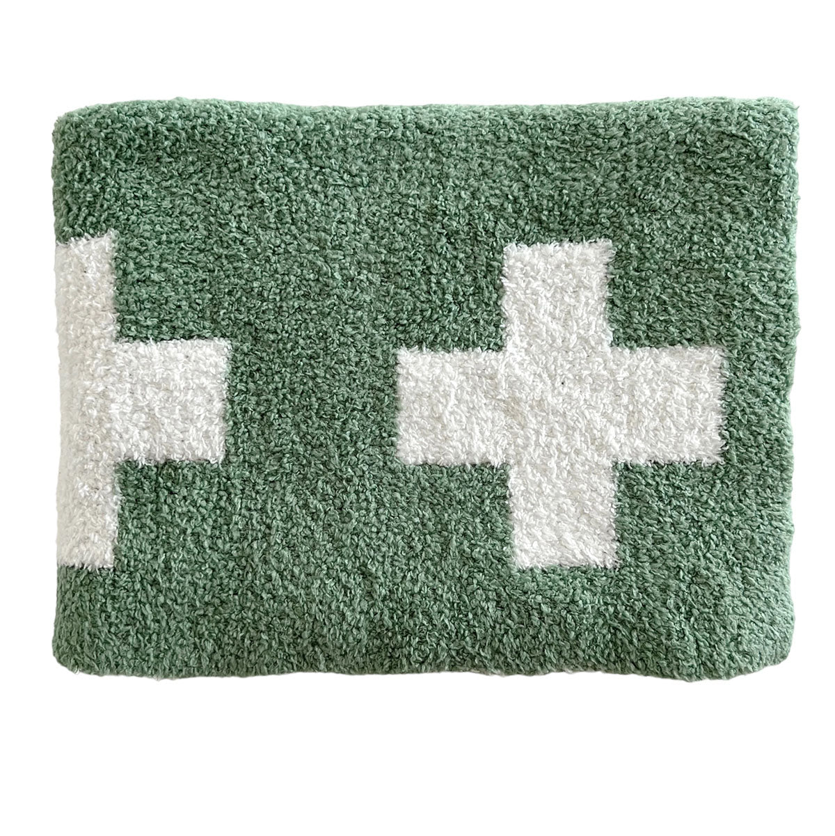 Phufy™ Bliss Mini Blanket, Matcha/White Cross