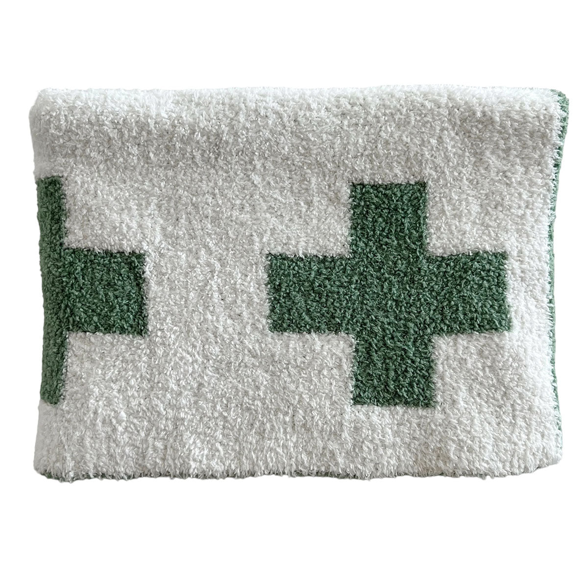 Phufy™ Bliss Mini Blanket, Matcha/White Cross