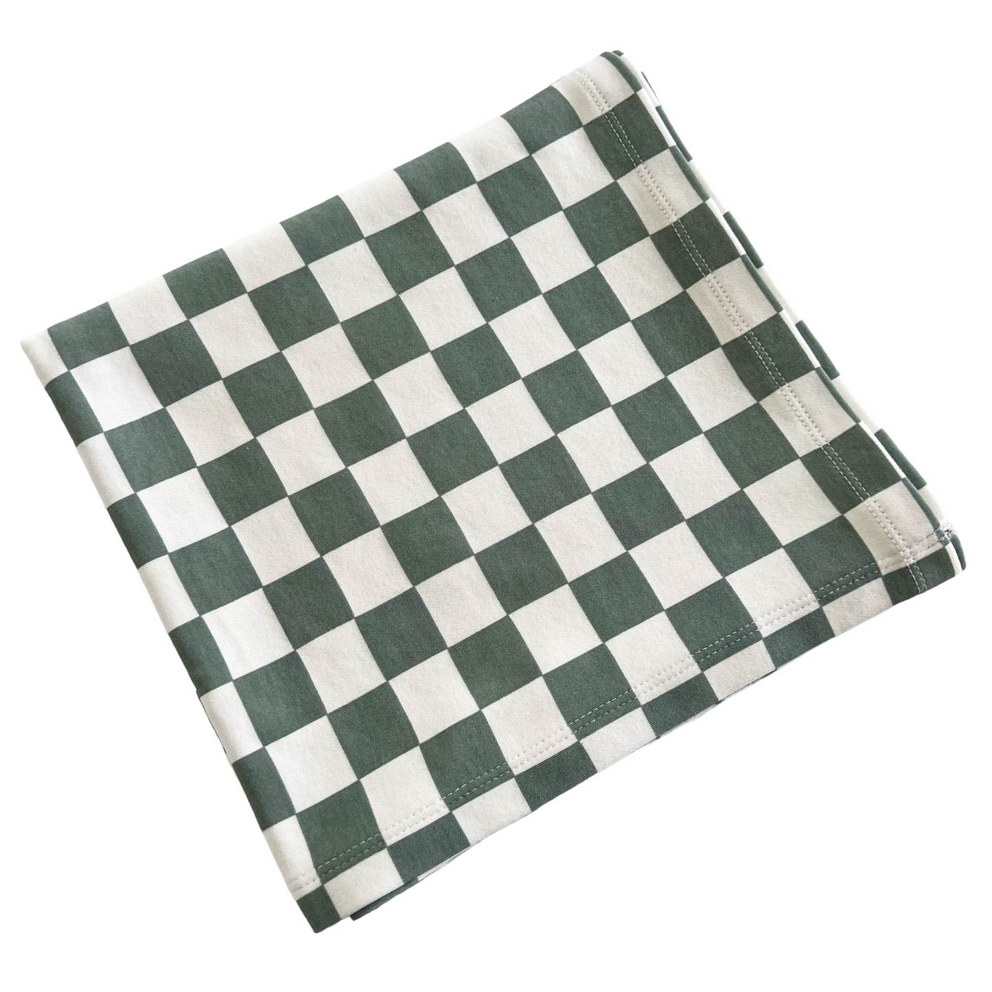 Matcha Milkshake Checkerboard / Organic Swaddle
