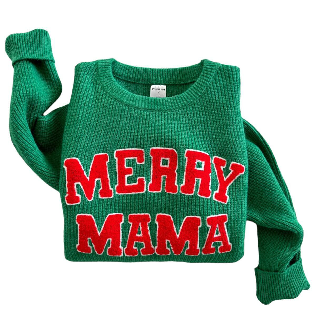 Women's Knit Sweater, Merry Mama – SpearmintLOVE Women's Knit Sweater, Merry Mama – SpearmintLOVE