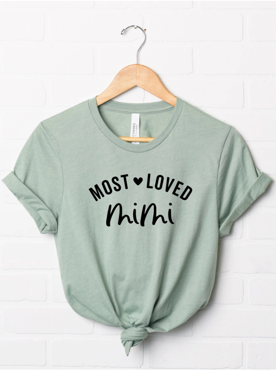 Most Loved Mimi Women's Graphic Tee, Sage
