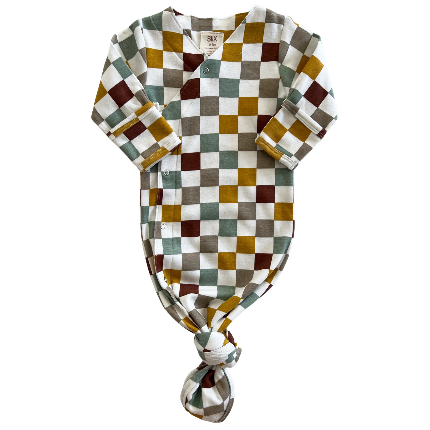 Cannoli Checkerboard / Organic Kimono Knot Gown