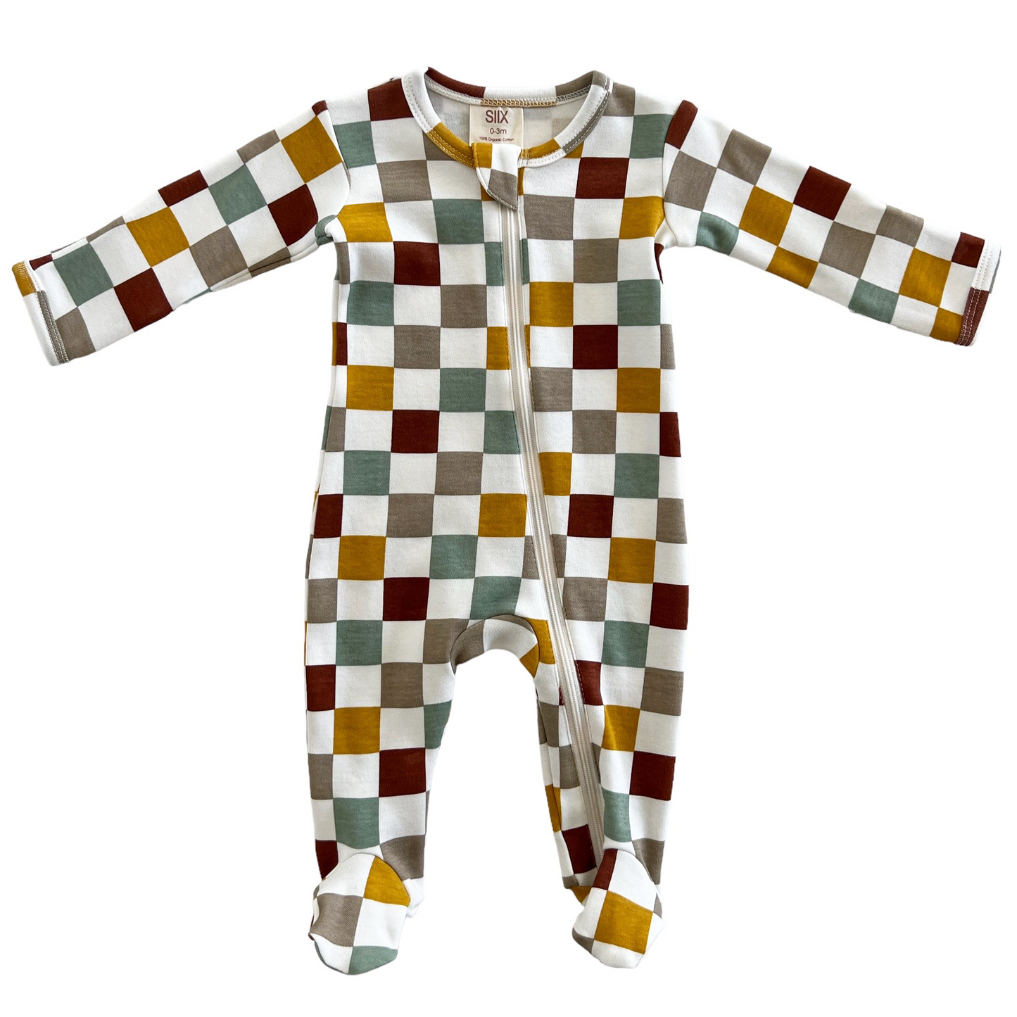 Cannoli Checkerboard / Organic Zip Footie