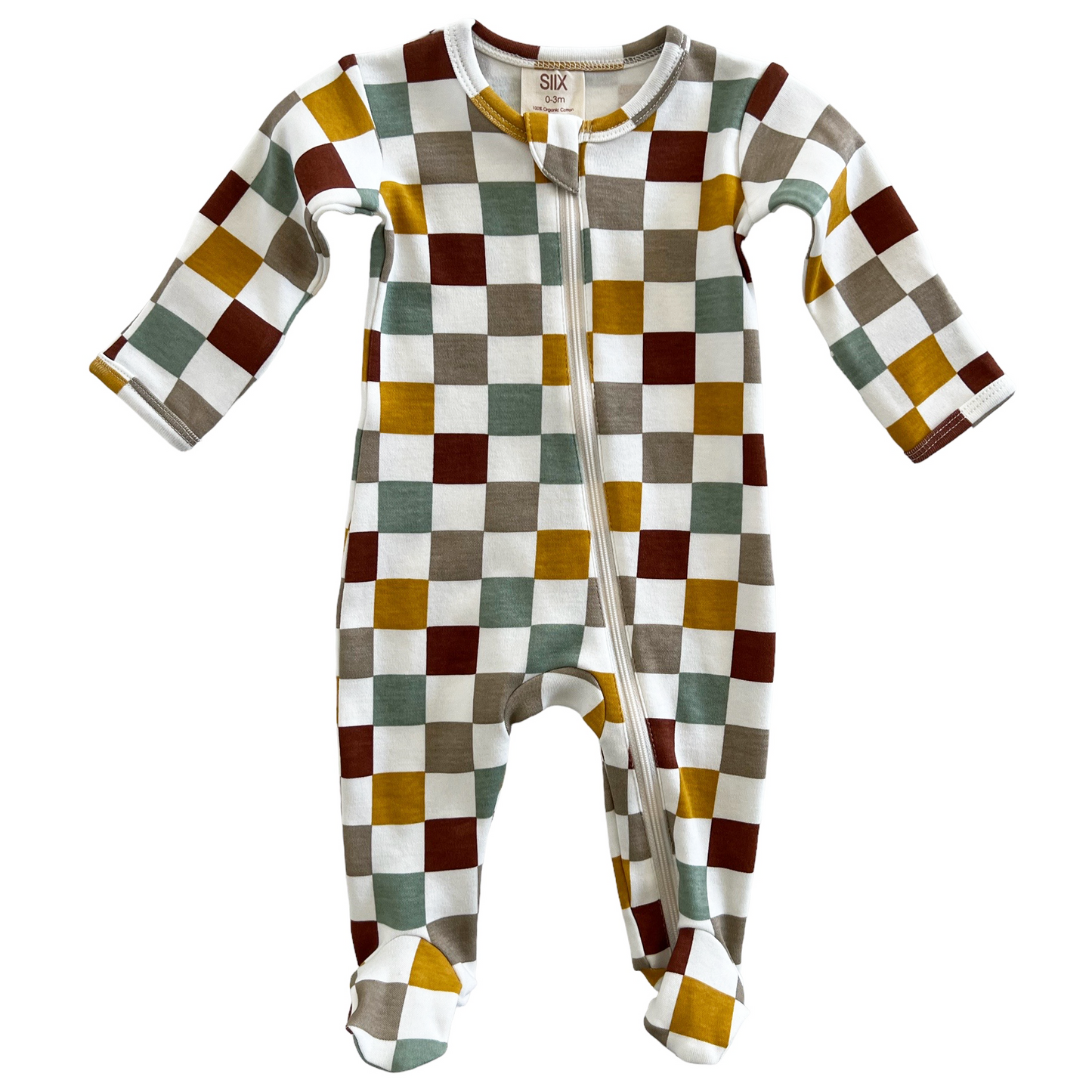 Cannoli Checkerboard / Organic Zip Footie