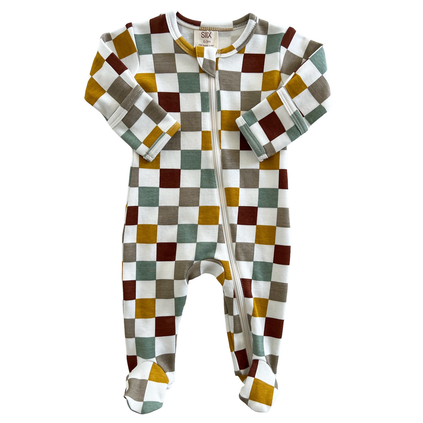 Cannoli Checkerboard / Organic Zip Footie