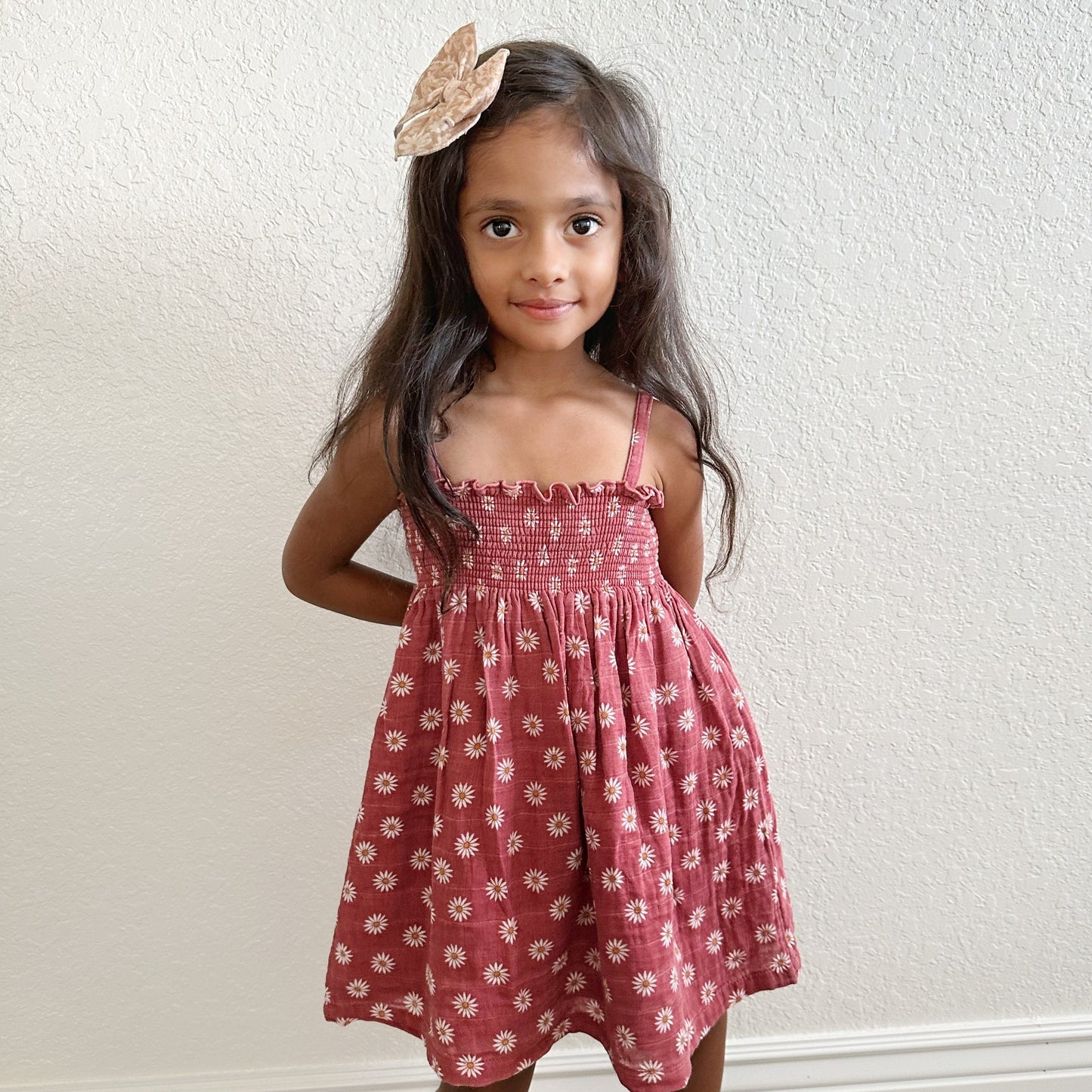 Muslin Smocked Tube Dress, Daisy Dot