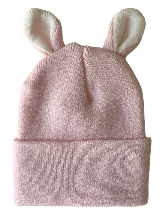Baby's First Hat, Petal Pink/Warm White Bunny