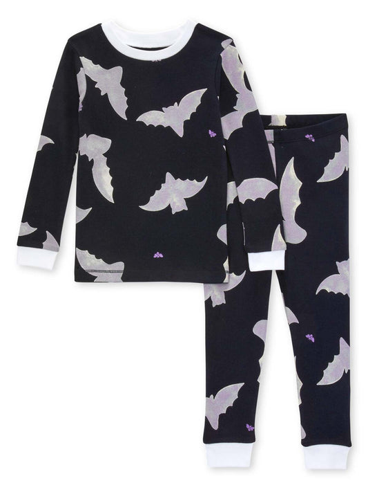 Organic 2-Piece Pajama Set, Onyx Bats!