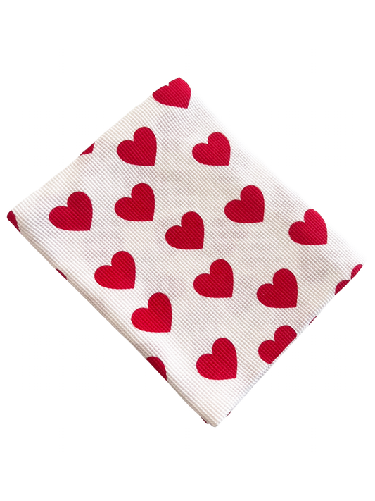 Organic Cotton Waffle Swaddle Blanket, Red Heart