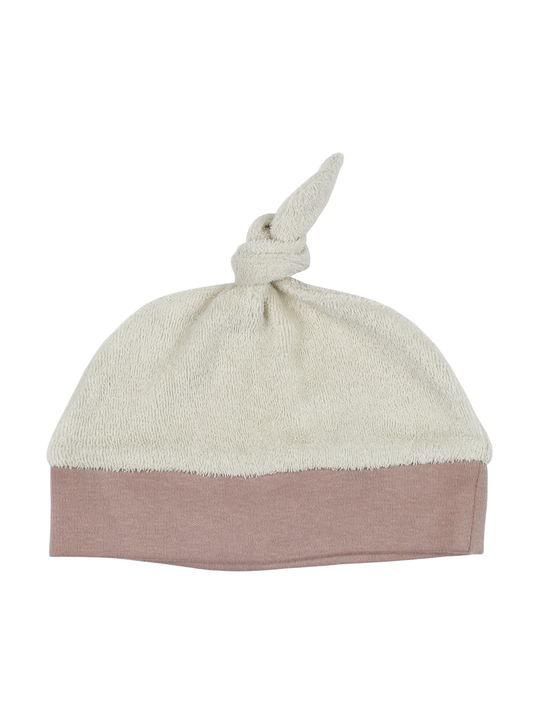 Organic Terry Banded Top-Knot Beanie, Pink