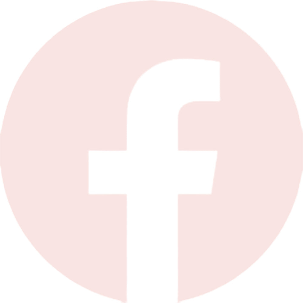 Facebook logo on a light pink background.