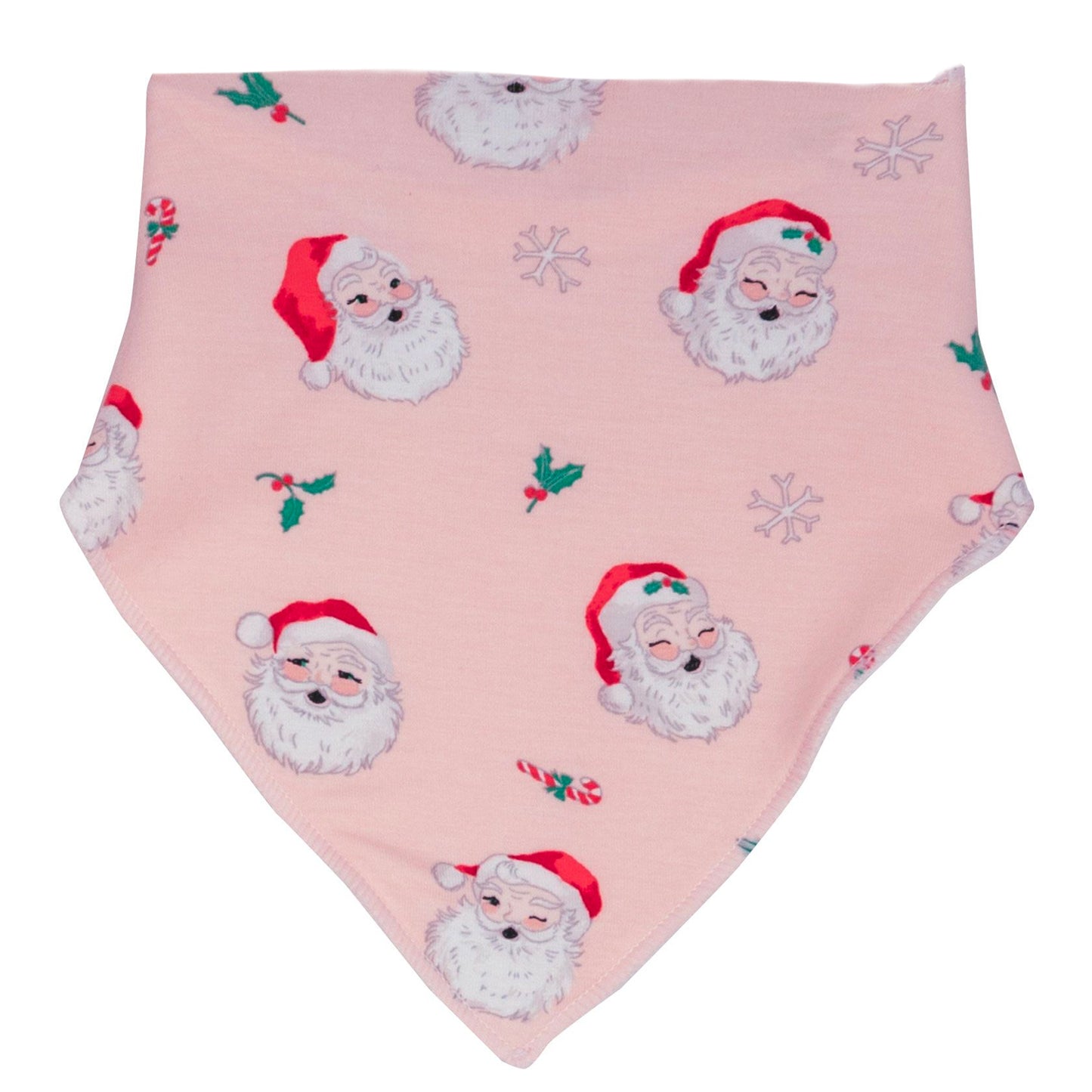 Bandana Bib, Vintage Santa Pink