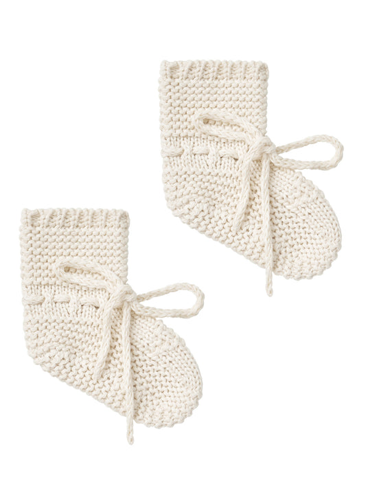 Organic Knit Booties, Natural