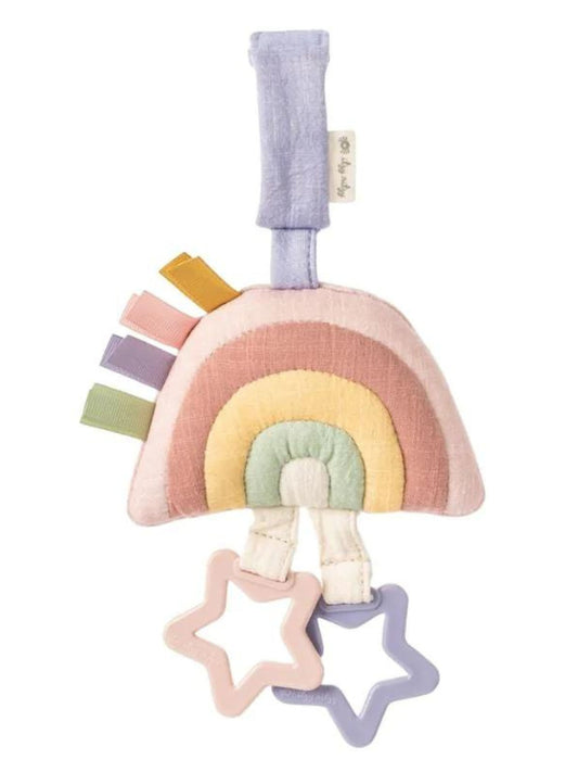Bitzy Bespoke Ritzy Jingle™ Attachable Travel Toy, Pink Rainbow