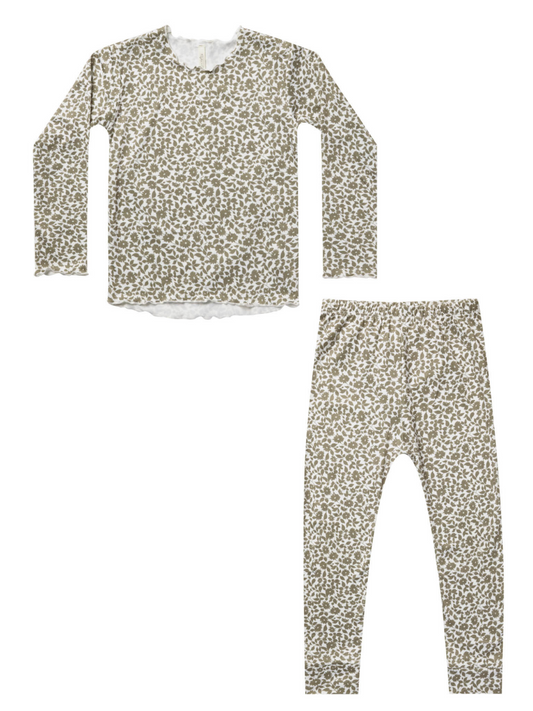 Rylee & Cru Long Sleeve Pajama Set, Holiday Vines