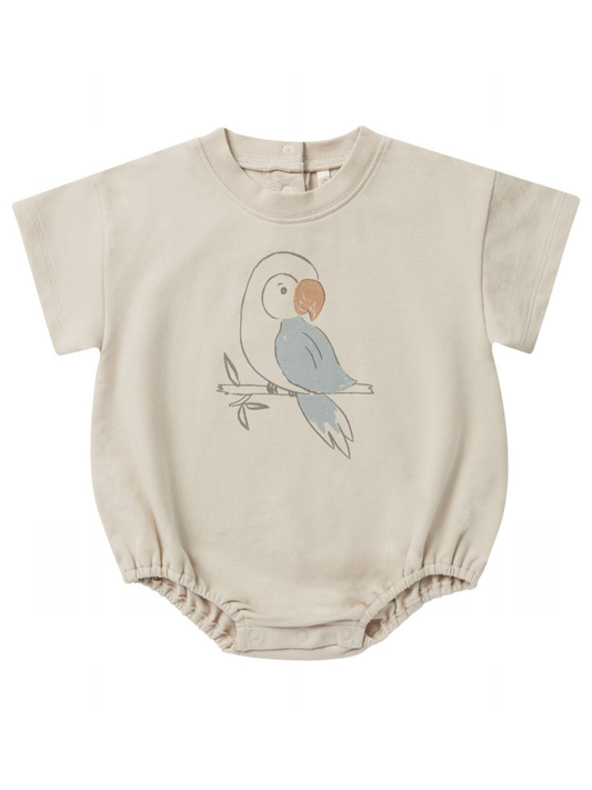 Rylee & Cru Relaxed Bubble Romper, Parrot