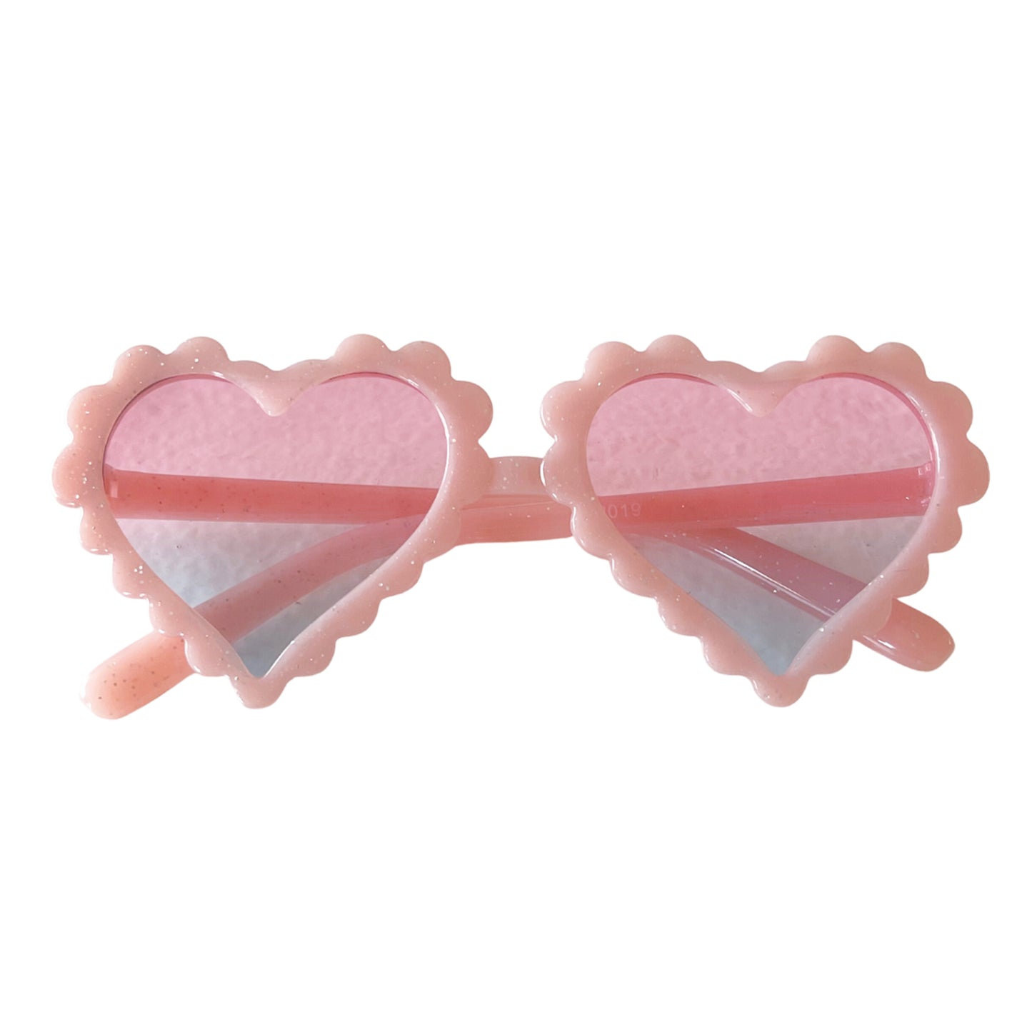 Kids Scallop Heart Sunglasses, Pink