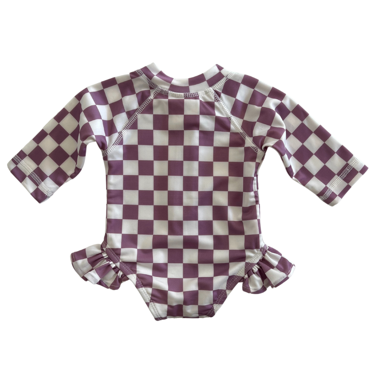 Berry Cheesecake Checkerboard / Skipper Rashguard Swimsuit / UPF 50+