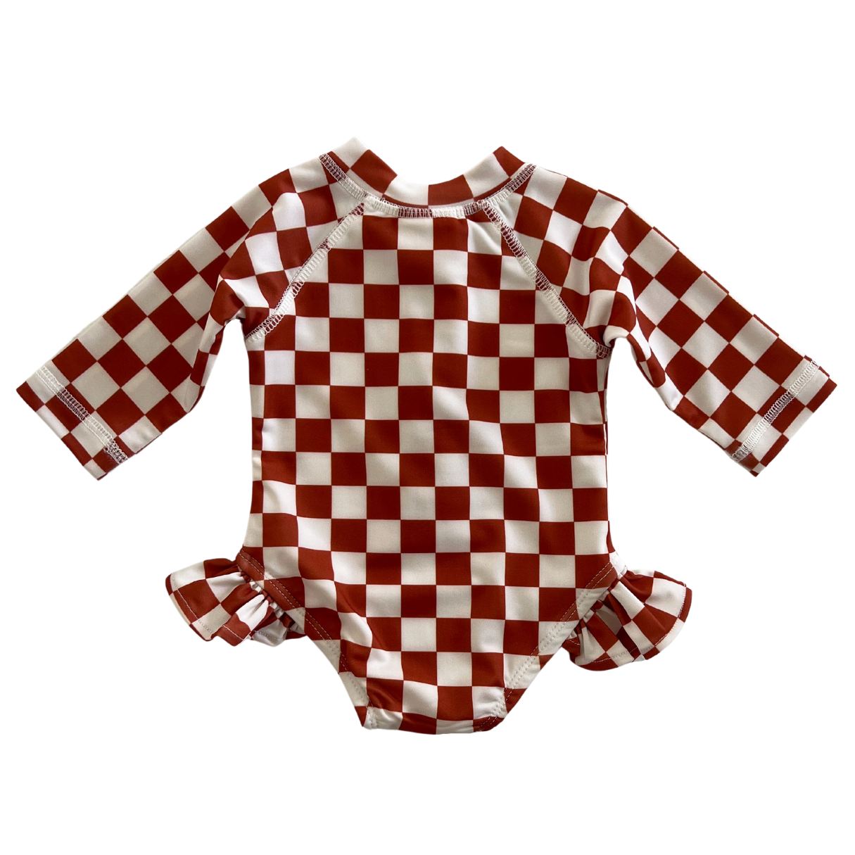 Stracciatella Checkerboard / Skipper Rashguard Swimsuit / UPF 50+