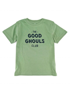 Green t-shirt featuring the text "THE GOOD GHOULS CLUB" in dark lettering.