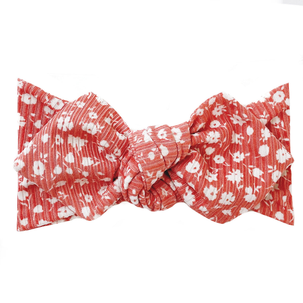 Top Knot Headband, Ribbed Mauve Floral