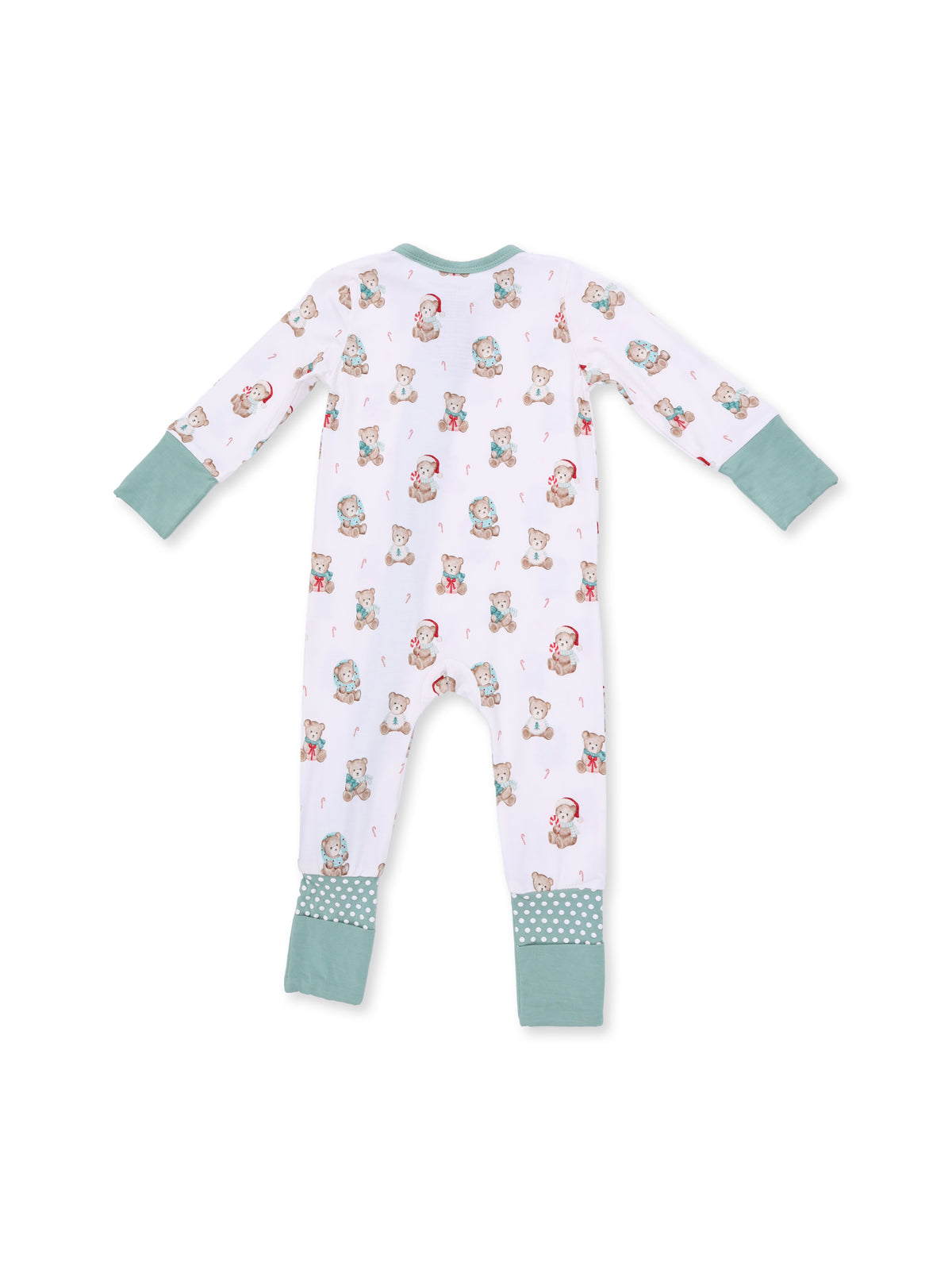 2-Way Zip Romper, Christmas Teddy Bears Uni