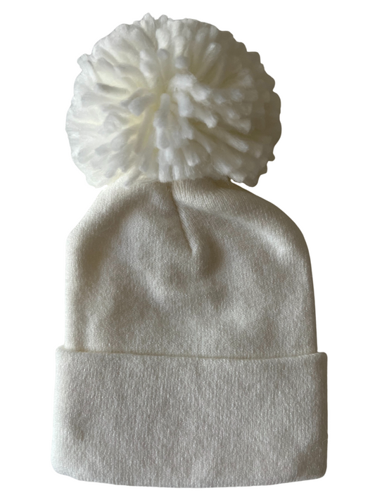 Baby's First Hat, Warm White Pom