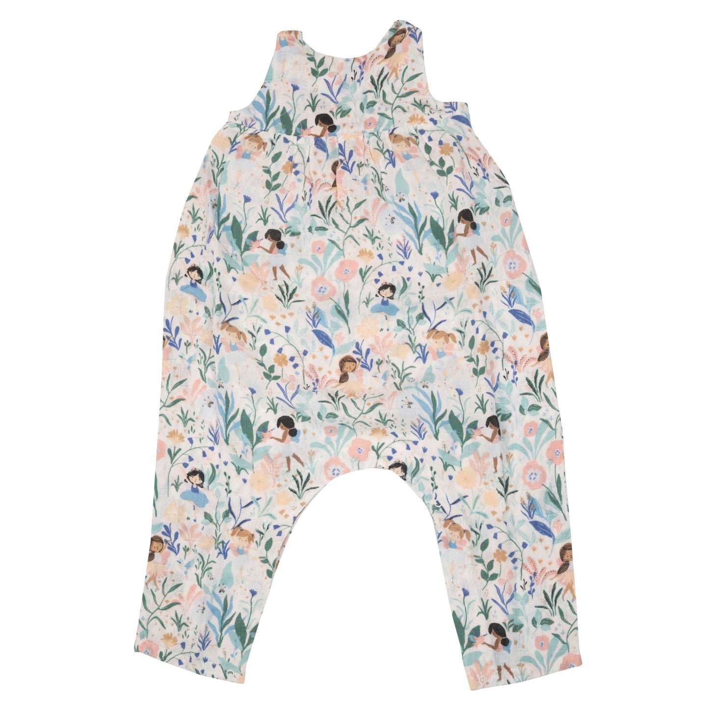 Tie Back Romper, Pretty Garden Fairies