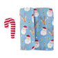 Blue Christmas Candy Cane Swaddle Blanket & Rattle Set