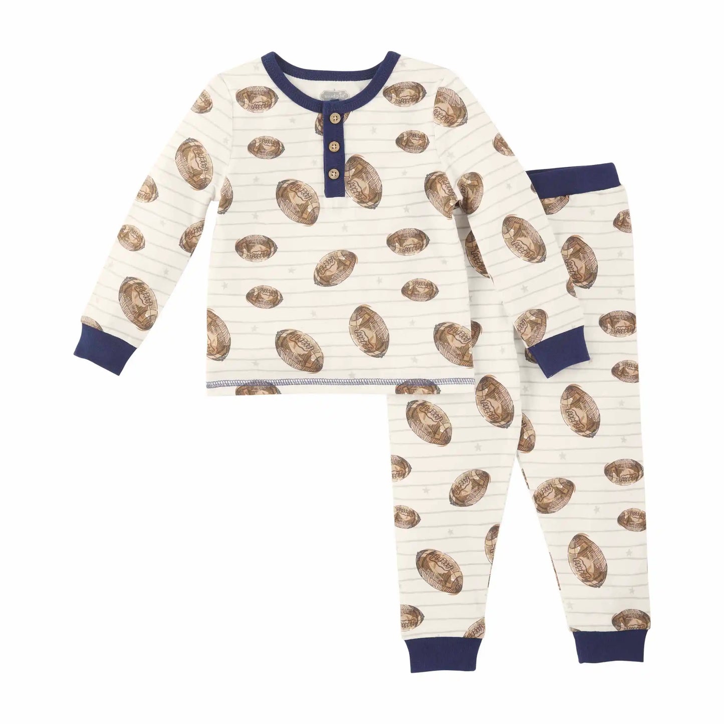 2-Piece Pajama Set, Football Blue