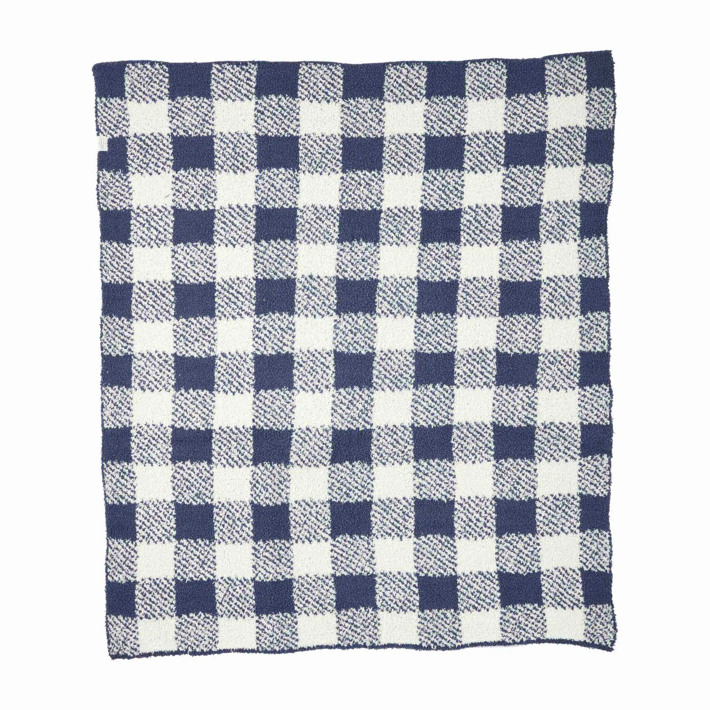 Chenille Blanket, Navy Check