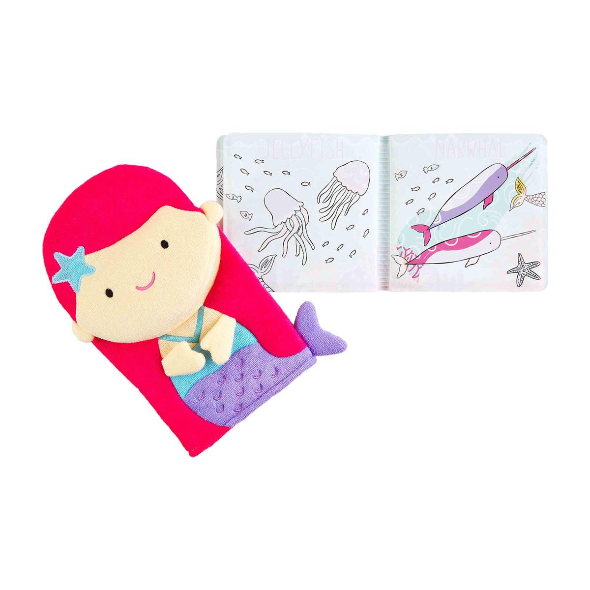 Mermaid Bath Book & Bath Mitt Set