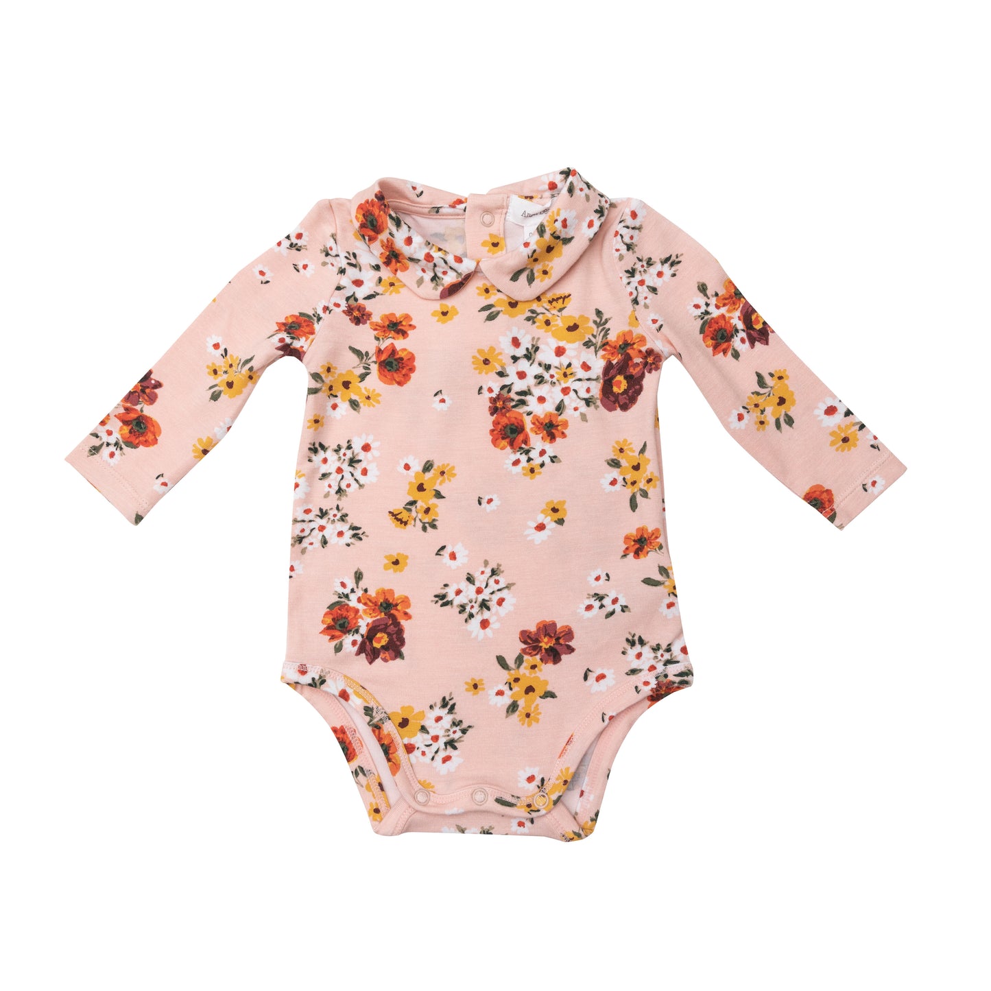 Peter Pan Collar Bodysuit, Poppies & Daisies