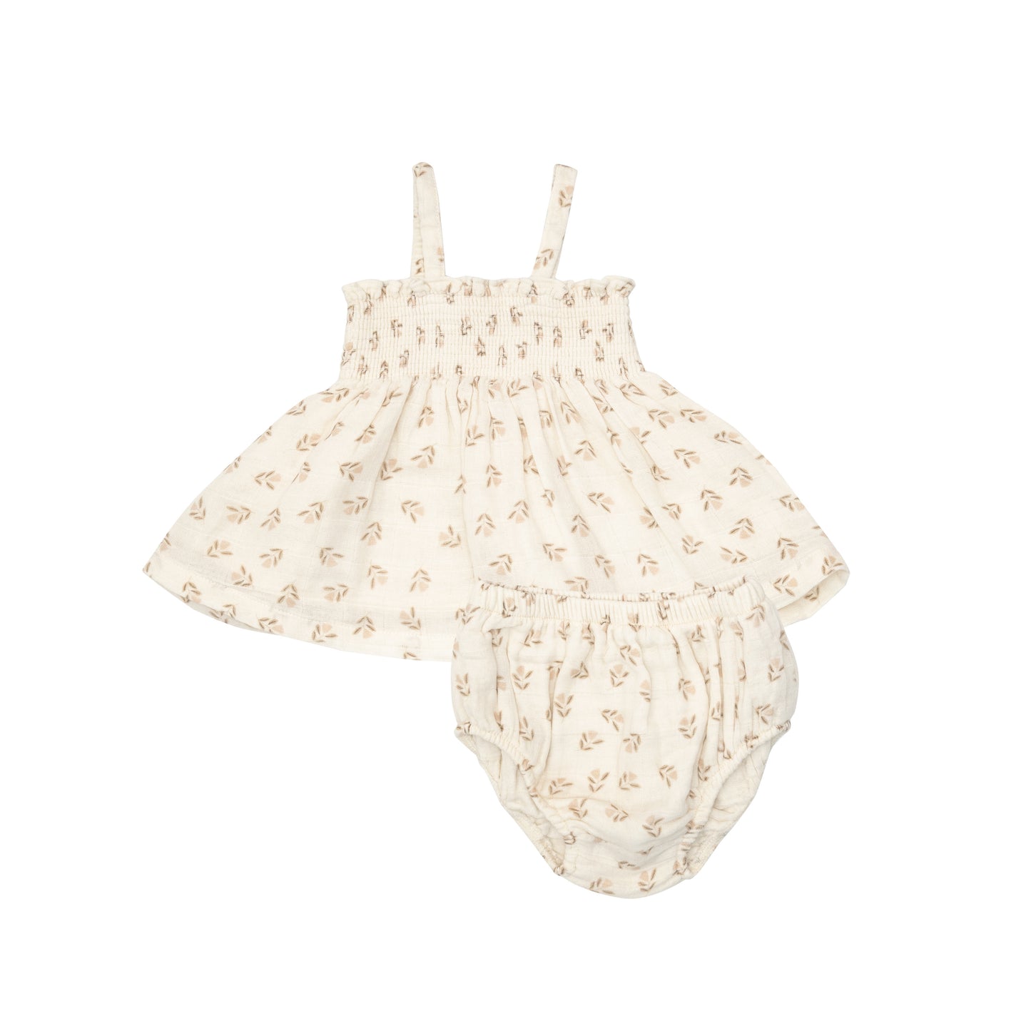 Smocked Top & Bloomer, Block Print Ditsy