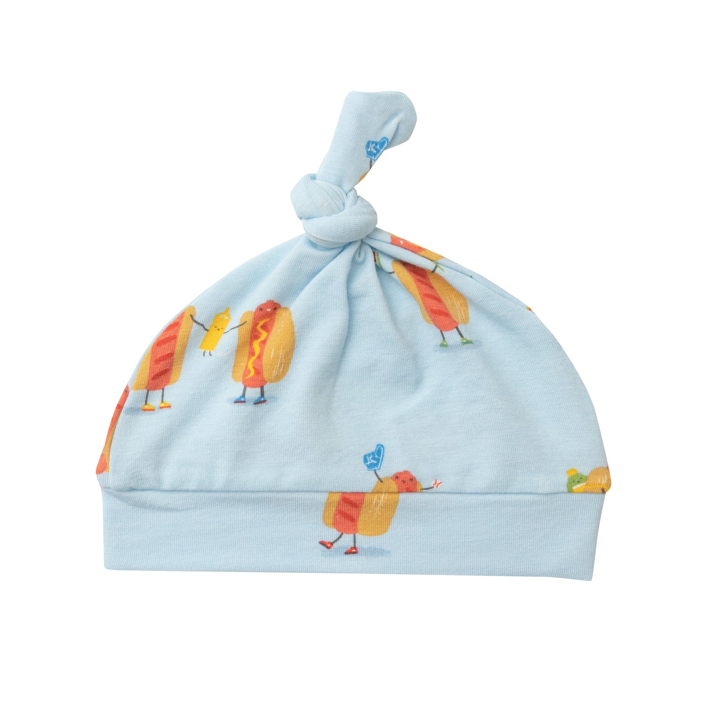 Knot Beanie, Hot Dogs Blue