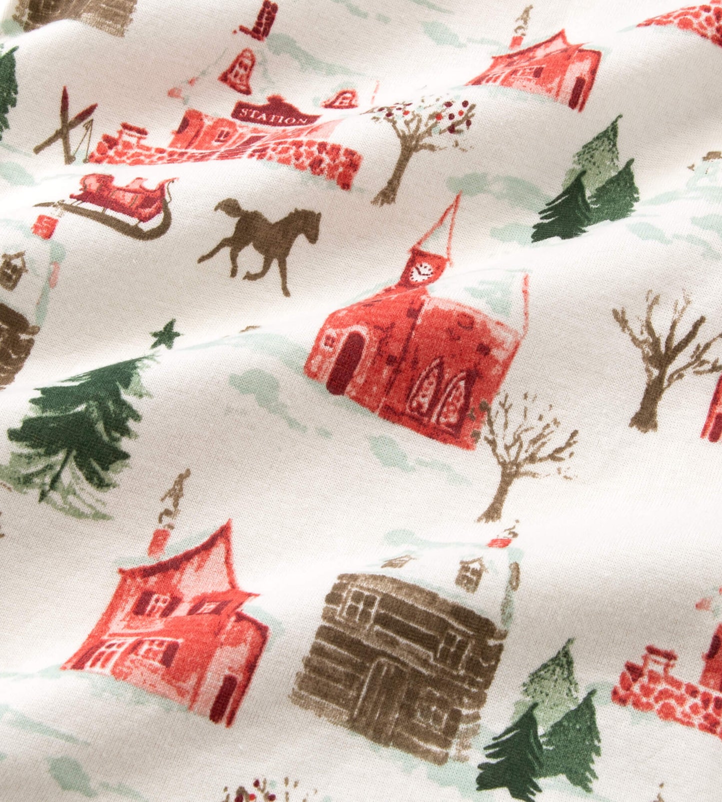 Adult Women's Pajama Set, Holiday Village