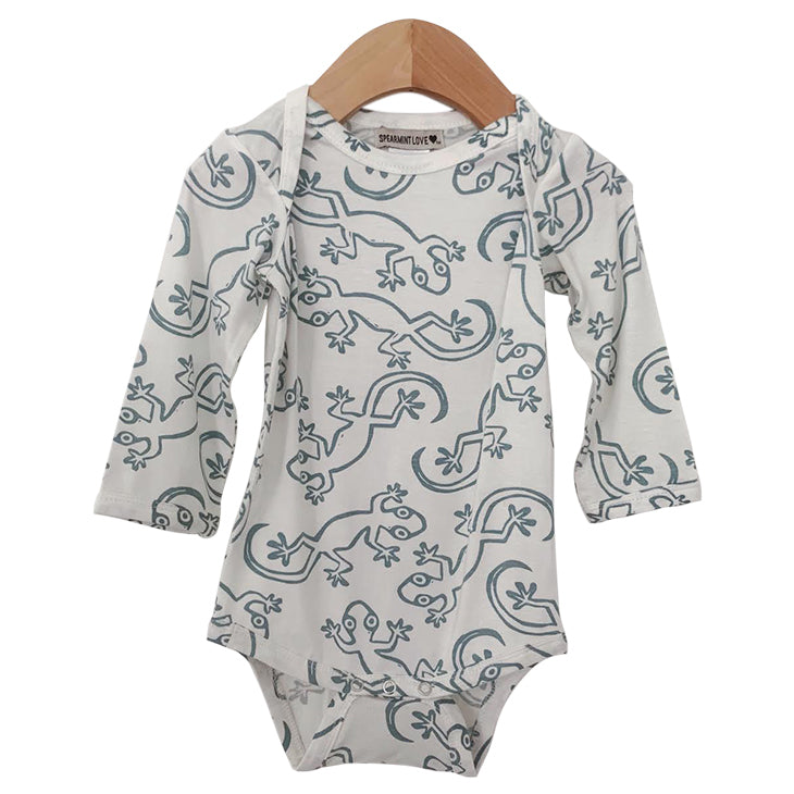 Patterned long sleeve bodysuit