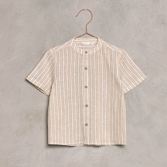 Archie Shirt, Ecru/Cafe Stripe