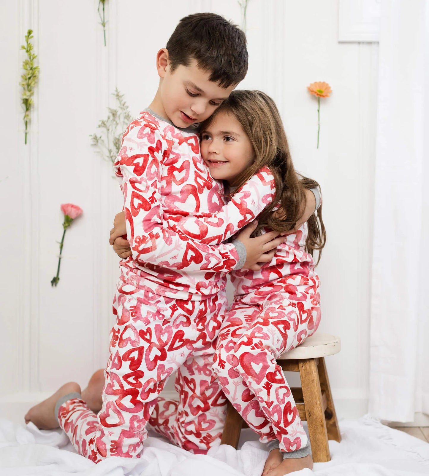 Valentine's Day Organic 2-Piece Pajama Set, I Love You