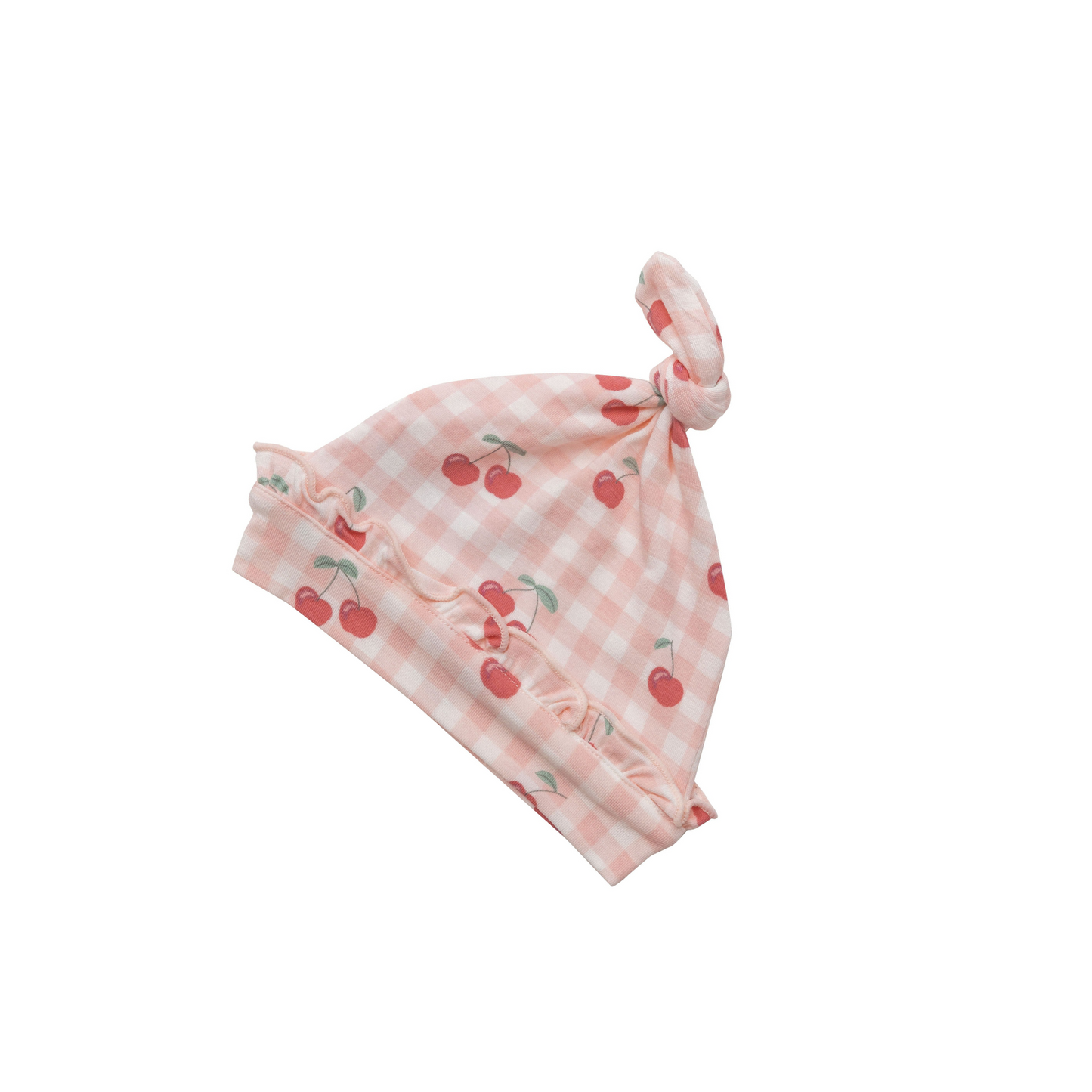 Knot Beanie, Cherry Gingham