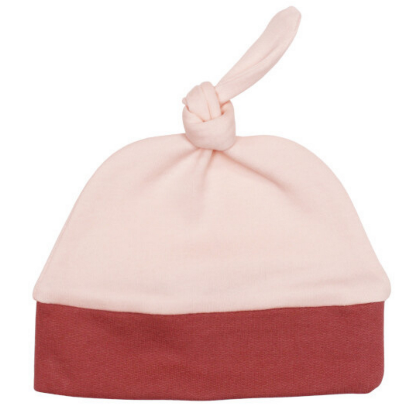 Banded Knot Beanie, Blush / Sienna