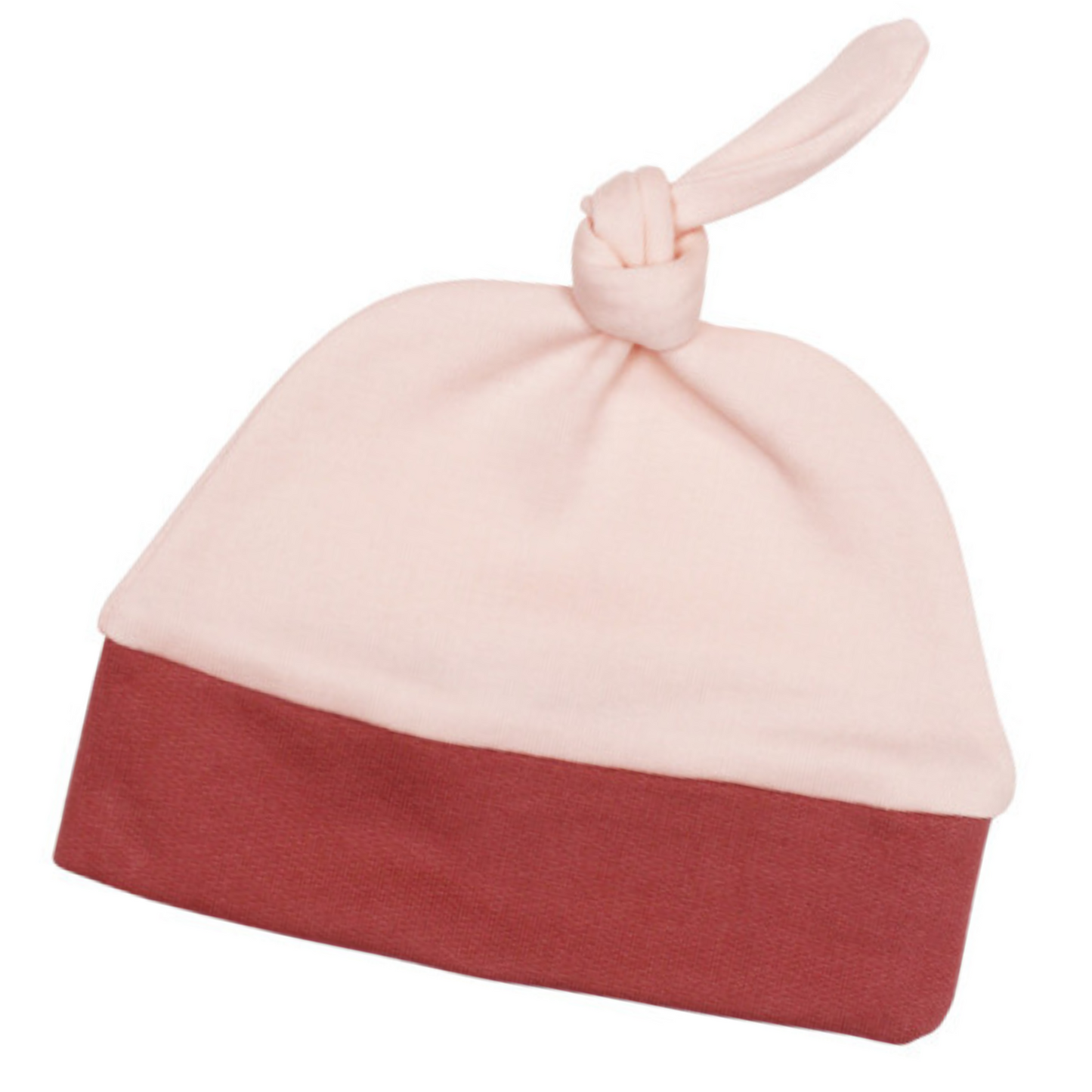 Banded Knot Beanie, Blush / Sienna