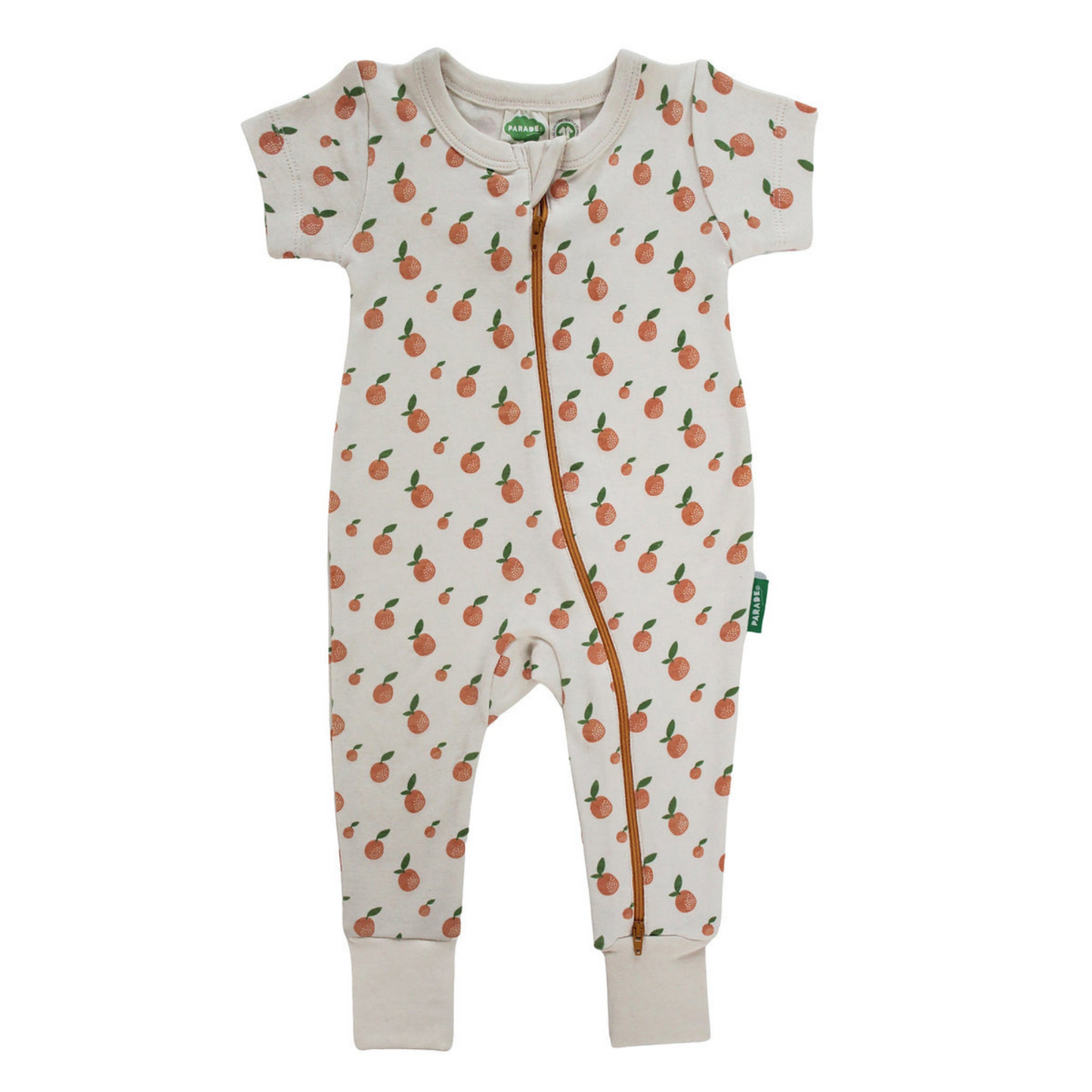 Signature Print 2-Way Zip Romper, Citrus