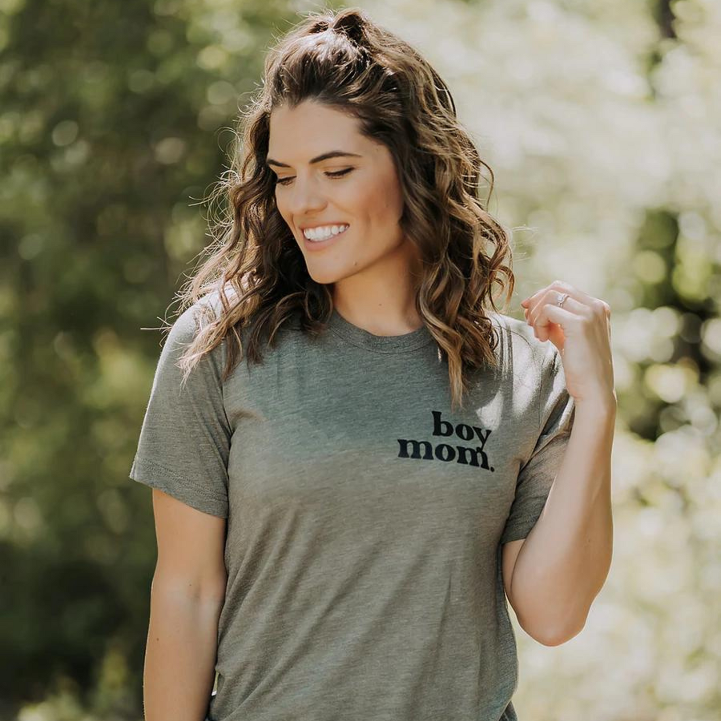 Boy Mom Graphic Tee, Olive