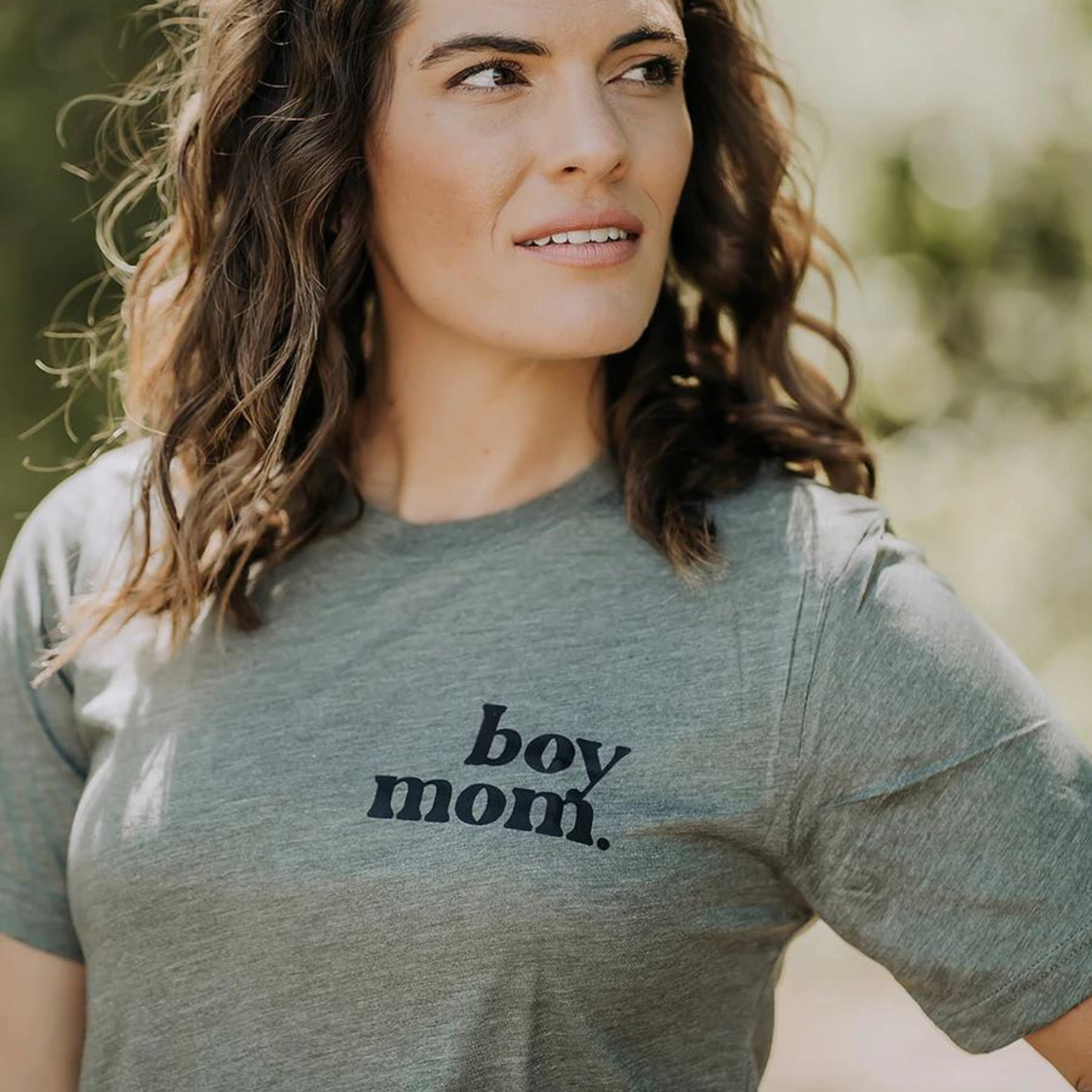 Boy Mom Graphic Tee, Olive