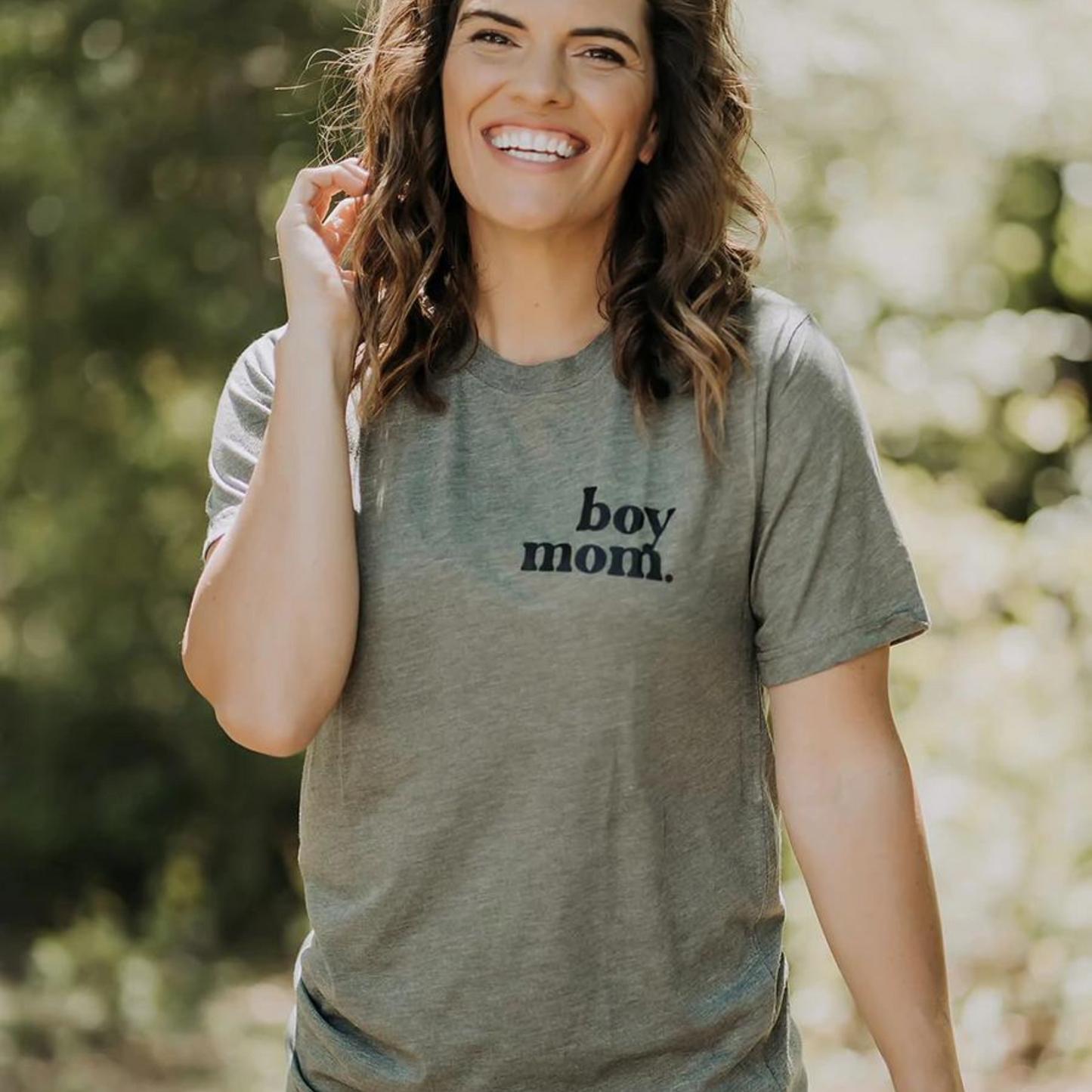 Boy Mom Graphic Tee, Olive